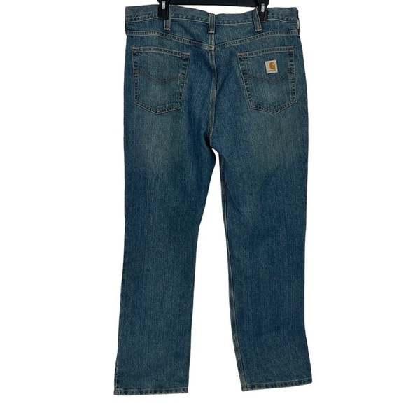 Carhartt Men’s Blue Jeans Sz W38”/L 32” Relaxed Fit Medium Wash Pockets - Picture 3 of 8